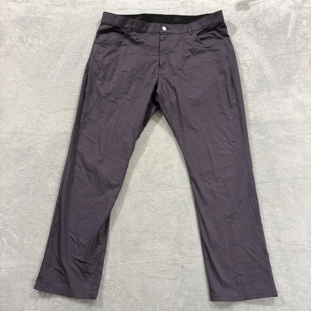 Nike Dri Fit Tech Flat Front Golf Pants 38x30 Performance Dark Purple‎ Athletic